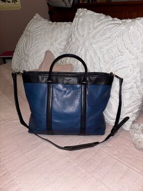 COACH PERRY BUSINESS
TOTE LAPTOP BAG-COLOR BLOCK (F57568) DENIM/MIDNIGHT/BLACK